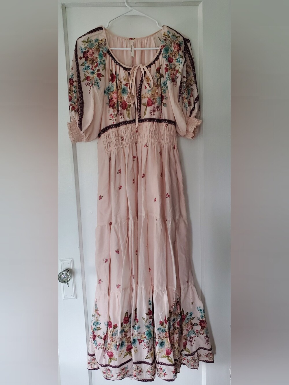 Anthropologie Somerset Puff-Sleeve Maxi Dress L